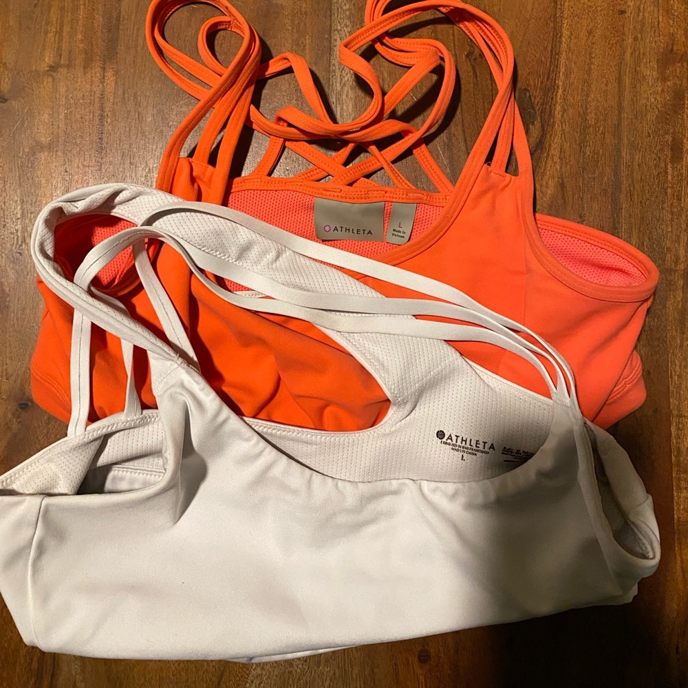 Three Athleta Sports Bras (size L)